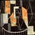 Vidrio sobre una mesa con pedestal cubista de 1913 Pablo Picasso
